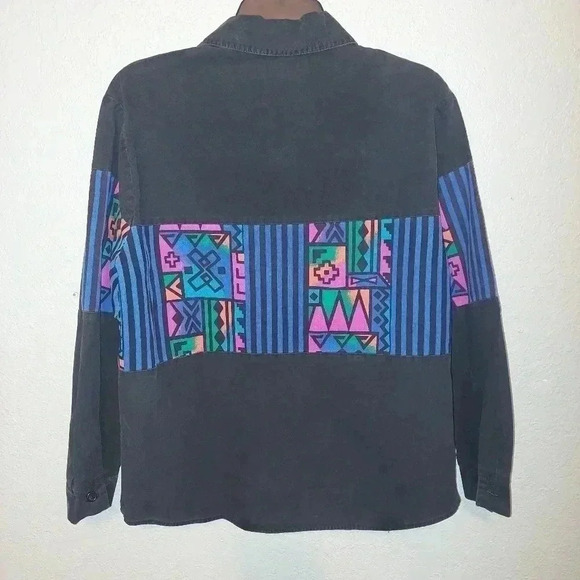 Vtg Ozark Mountain Womens Cotton Southwestern Garth Shirt Western Long Sleeve M - Picture 2 of 6